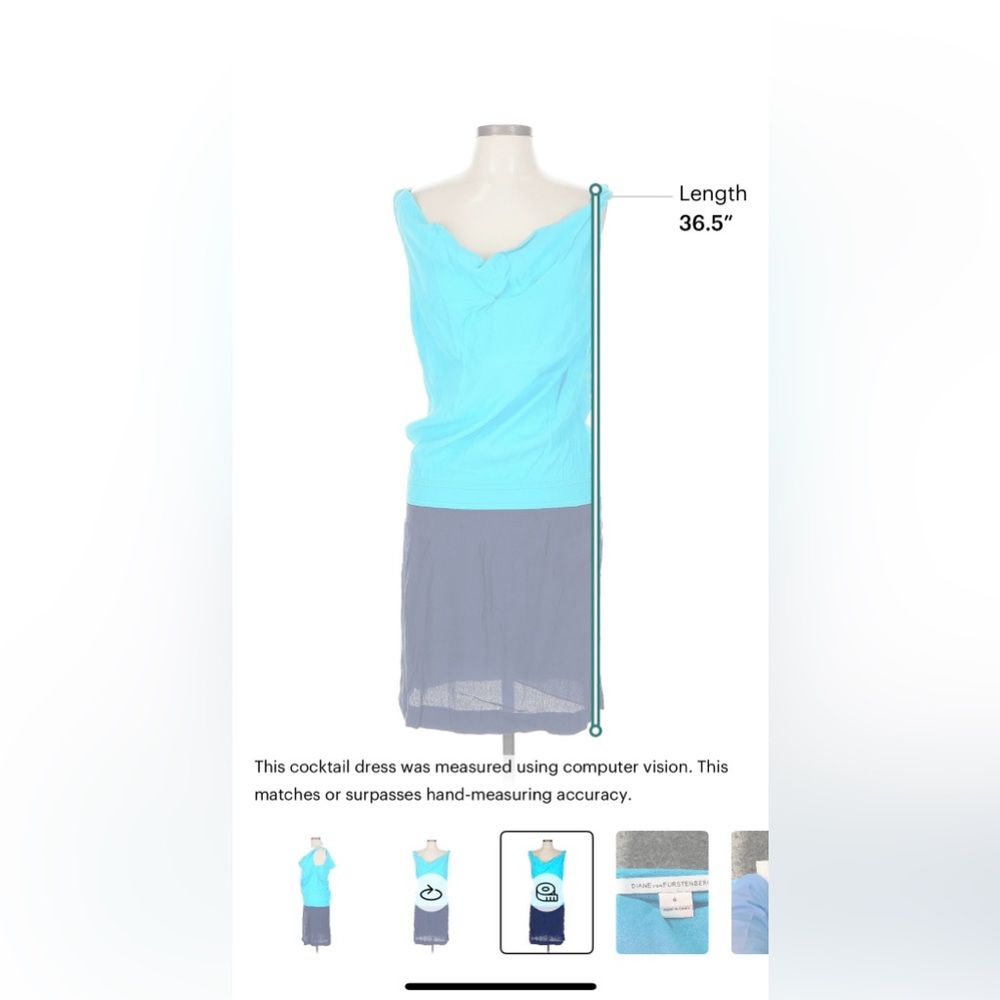 Diane Von Furstenberg Vibrant Blue Dress size 6 - Picture 6 of 9
